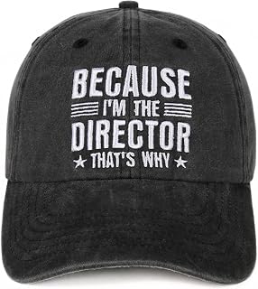 InnoBeta Funny Director Gifts Cap for Men, Women for Christmas, Birthday, Adjustable Embroidered Baseball Hat Black