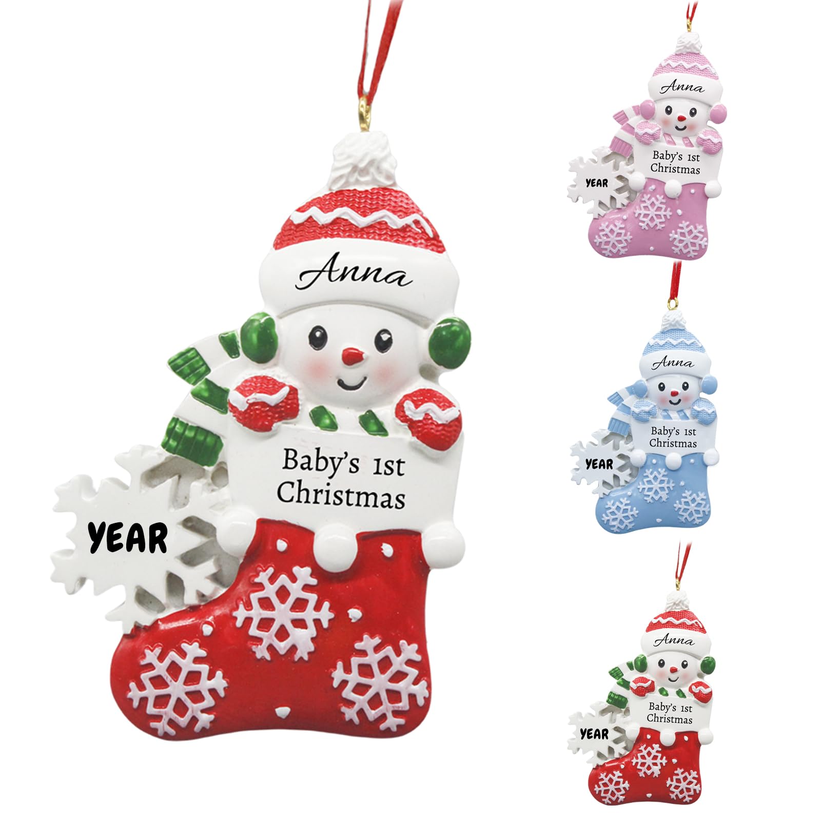 Personalised Baby's First Christmas Bauble Ornaments, Christmas Tree Decorations for Newborn Kids Girl Boy Toddler, Personalised Sentimental Keepsake
