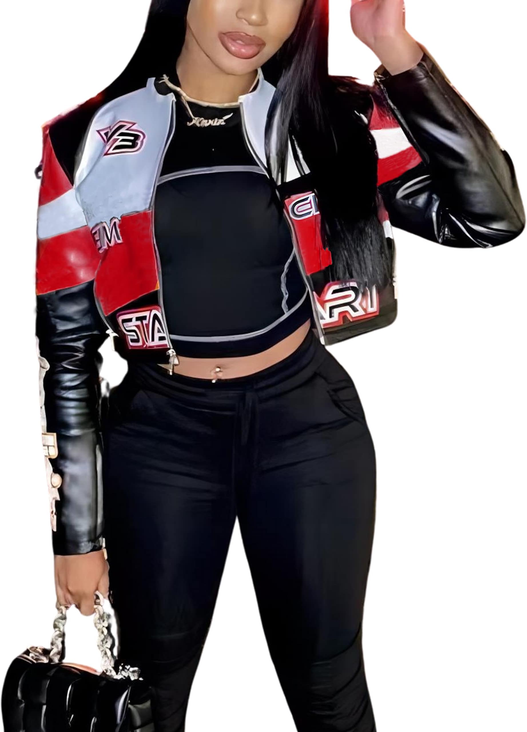 Leather Jacket Women Zipper Moto Biker Short Leather Jacket Women Bomber Jacket Women Faux Leather Jacket