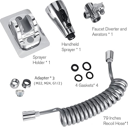 Miniatura 3 de OFTUZ Juego de accesorios 3 en 1 para grifo de fregadero para cocina y baño aireador de grifo de 3 funciones con válvula desviadora de 4 vías para