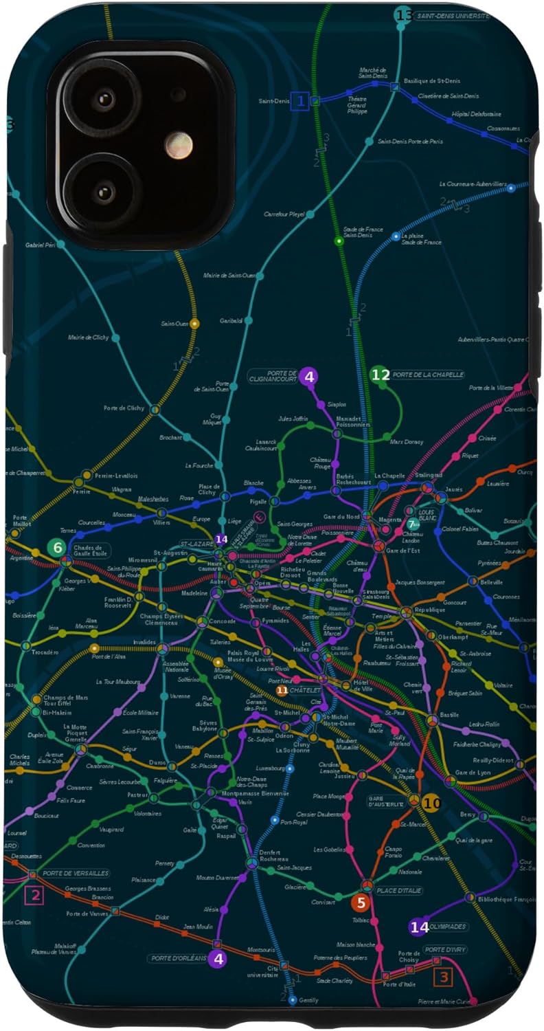 Paris Metro Map Subway Case for iPhone 11 Pro Max