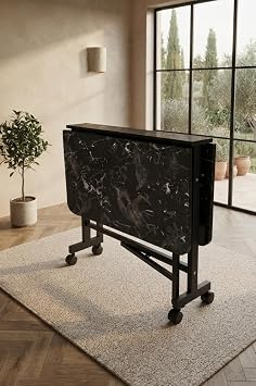 ok Ama l  A l r Katlan r Ah ap Kelebek Masa Siyah Mermer 60x120