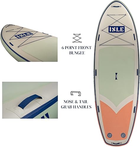 Miniatura 3 de ISLE Megalodon - Tabla de remo inflable y paquete de accesorios iSUP  Capacidad de hasta 1,050 libras, duradera, ligera, estable  12 pies de largo x