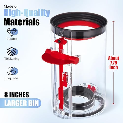 Miniatura 5 de Contenedor de polvo mejorado compatible con el recipiente de aspiradora Dyson V10, repuesto de contenedor grande compatible con Dyson V10 Bin Parte