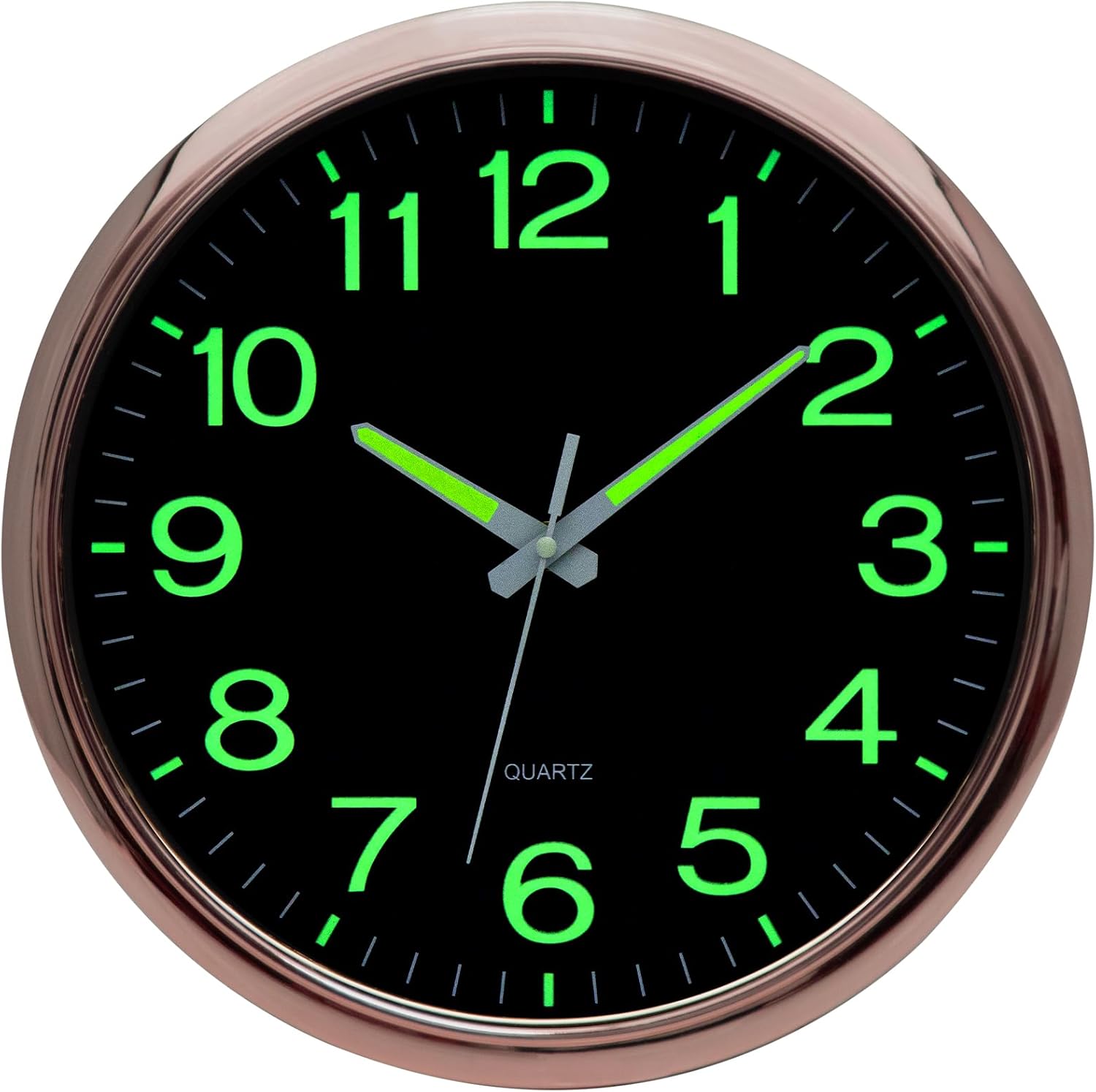 NESIFEE Glow in The Dark Wall Clock, 12 Inch Night Light Wall Clock Silent Non