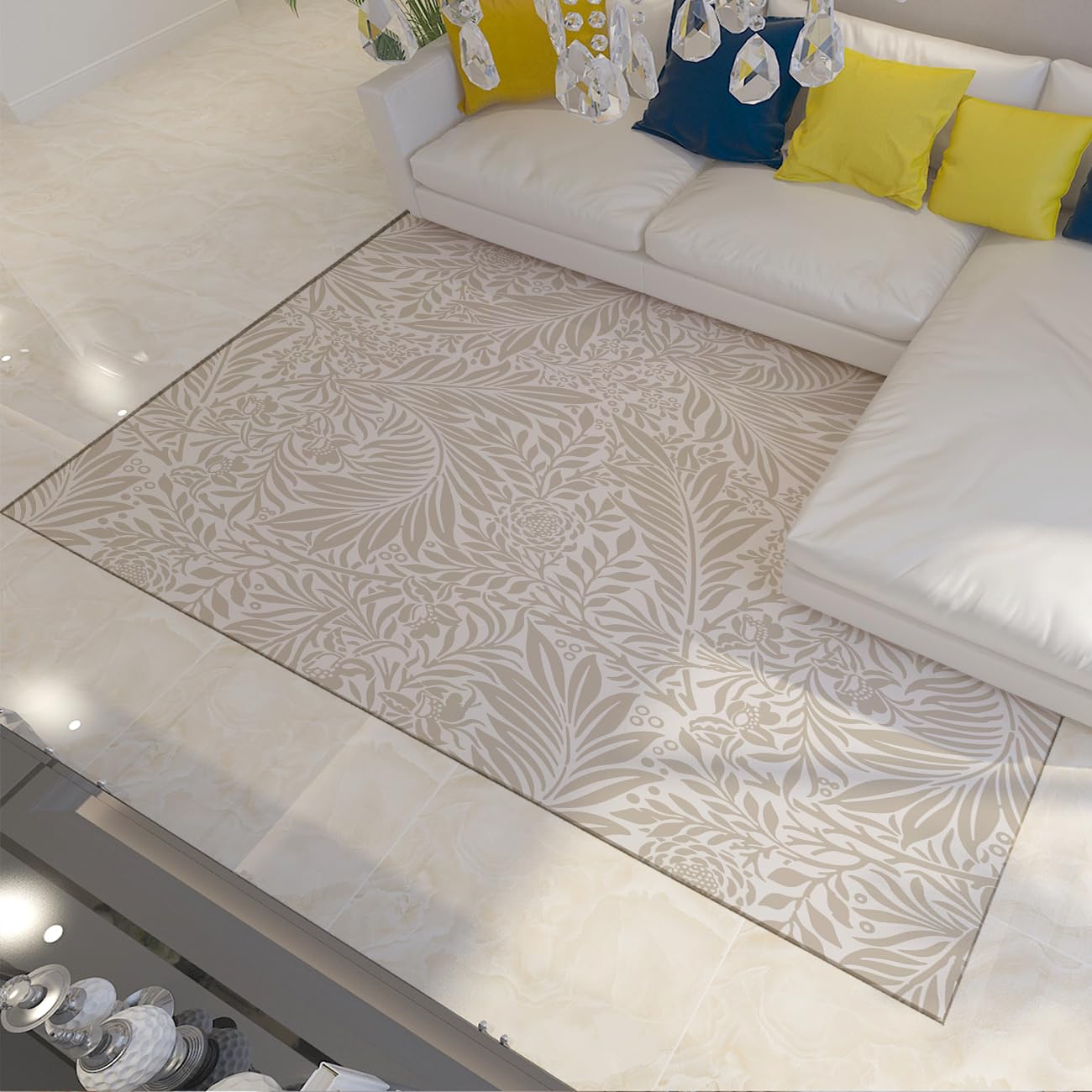Tapis de salon botanique 60x90 lavable idéal pour une cuisine ou une chambre