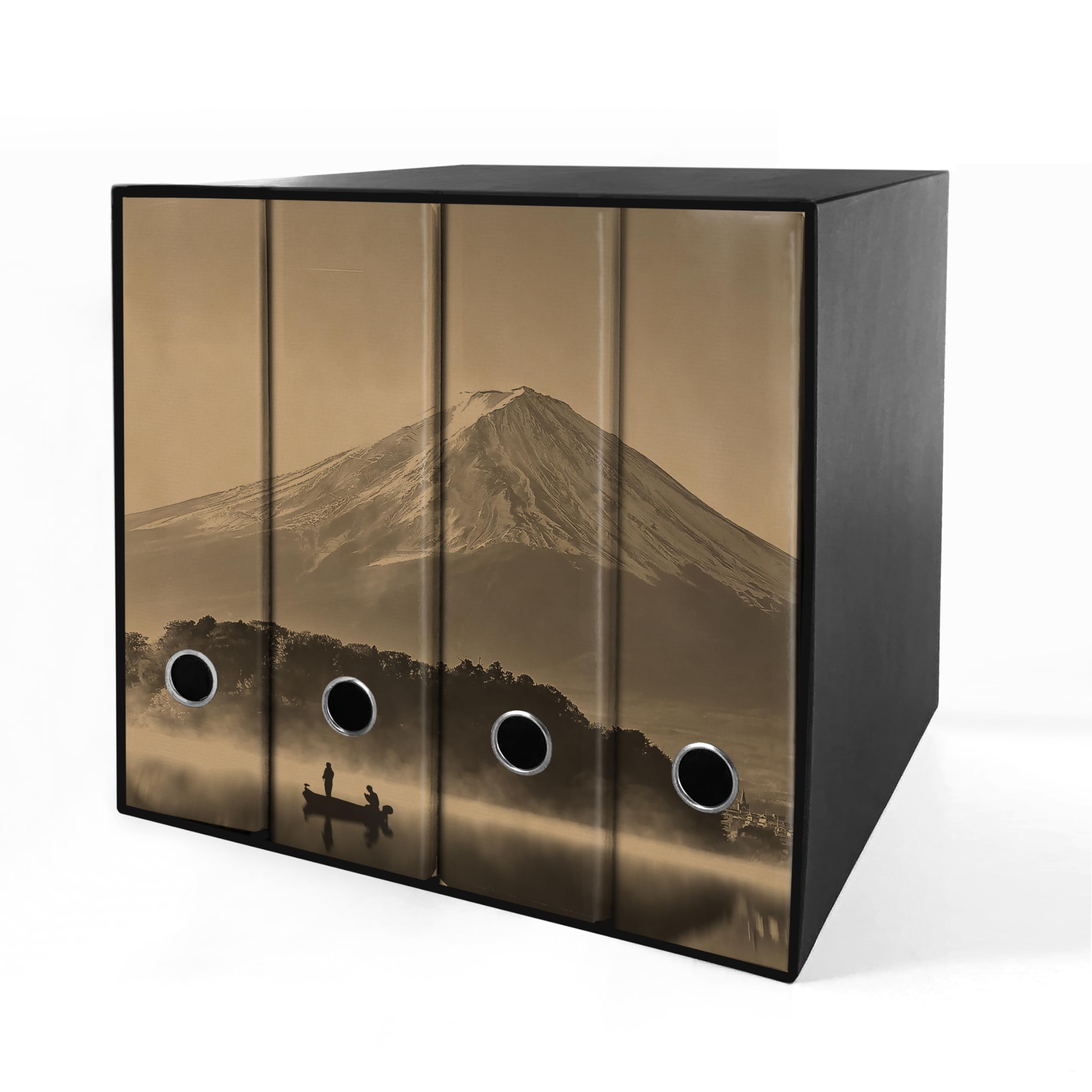 Raccoglitori ad anelli Avana MONTE FUJI- Set da 4 raccoglitori - SHAREPRINTING Faldoni (H31 a 2 anelli)