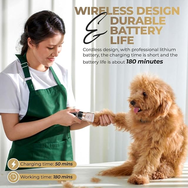 Foto 3 de 7 de GLOBAL TECH Cortaúñas para perros, recargables, de bajo ruido, inalámbricas, para perros