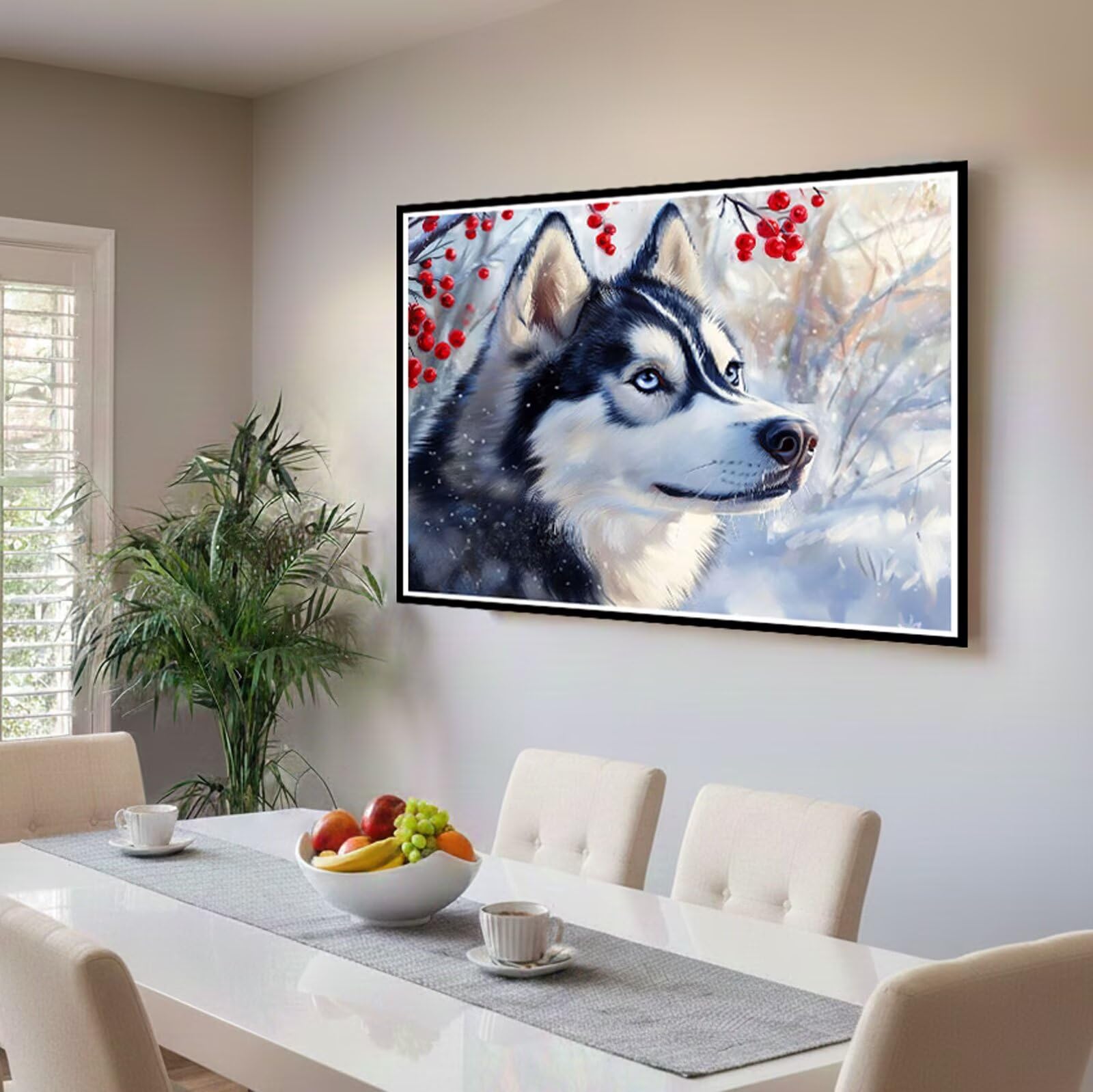 Dipingere con i Numeri Adulti Animale Dipingere con i Numeri Inverno Paint by Numbers Hobby Creativi Adulti Fai Da Te Tela di Pittura a Olio Kit, Decorazioni Donna Regalo 60x80cm Senza Cornice Y3-569