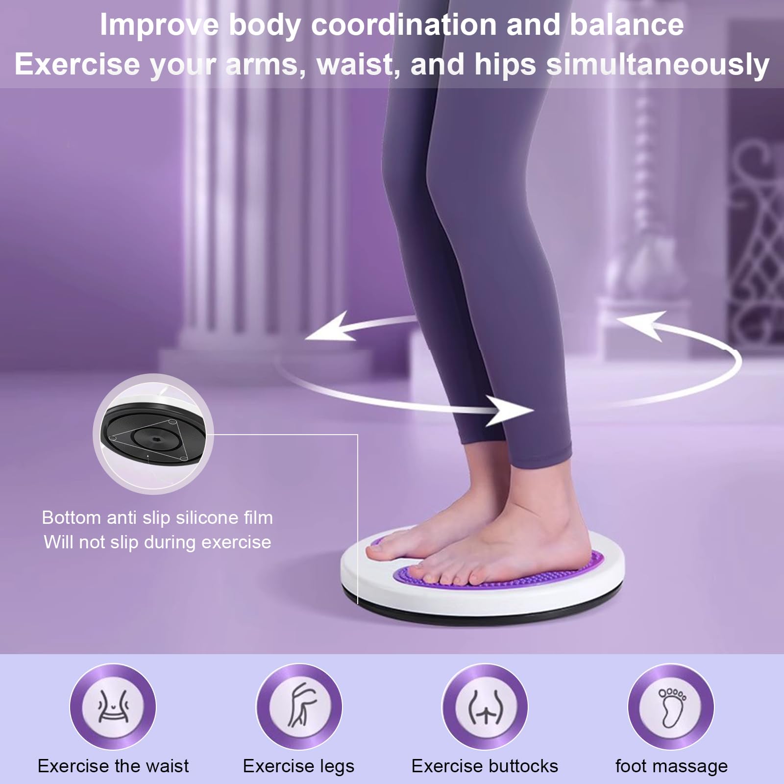 Taillentwister, TIZYFF Sportgeräte Zuhause Twist-Waist Disc Board Balancer Gerauschloses Board Fur Taille Arme Beine Huften Ubungen Fitness Indoor Outdoor