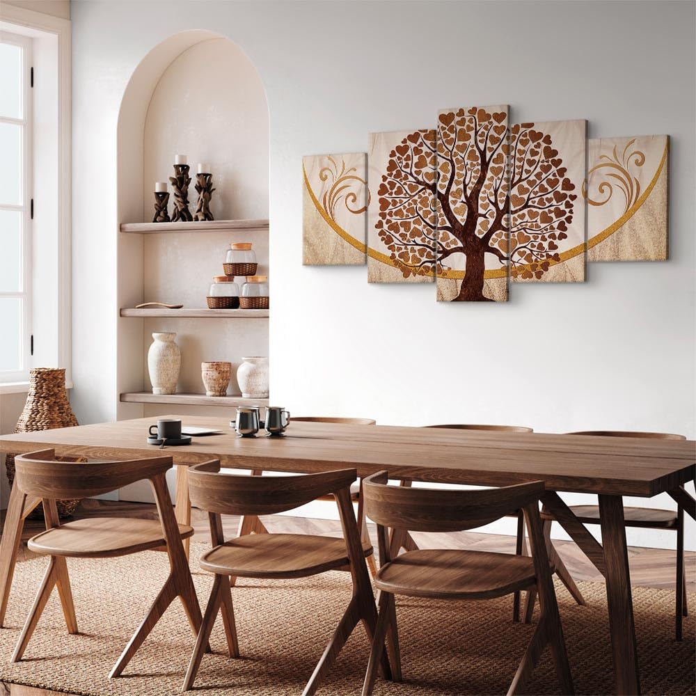murando Quadro Acustico Albero Amore 5 pezzi schiuma acustica Quadri Moderni Grandi - Camera da Letto Matrimoniale - Stampa su Tela - Pannelli Fonoassorbenti Decorativi - Fonoassorbente