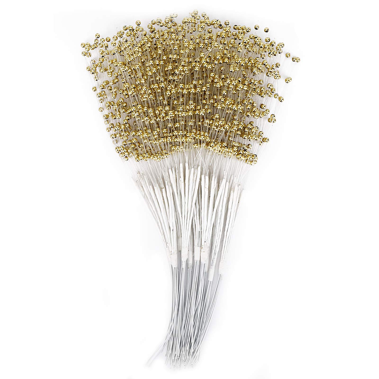 100Pcs Pearl Stick Pearl Mini Stems,Bouquet Pearl Decorations Pearl Beaded Pearl Sticks ridal Wedding Party Decoration, Brides Bouquet Pearl Sprays Corsage Creations Maids Pearl Stems Art Craft