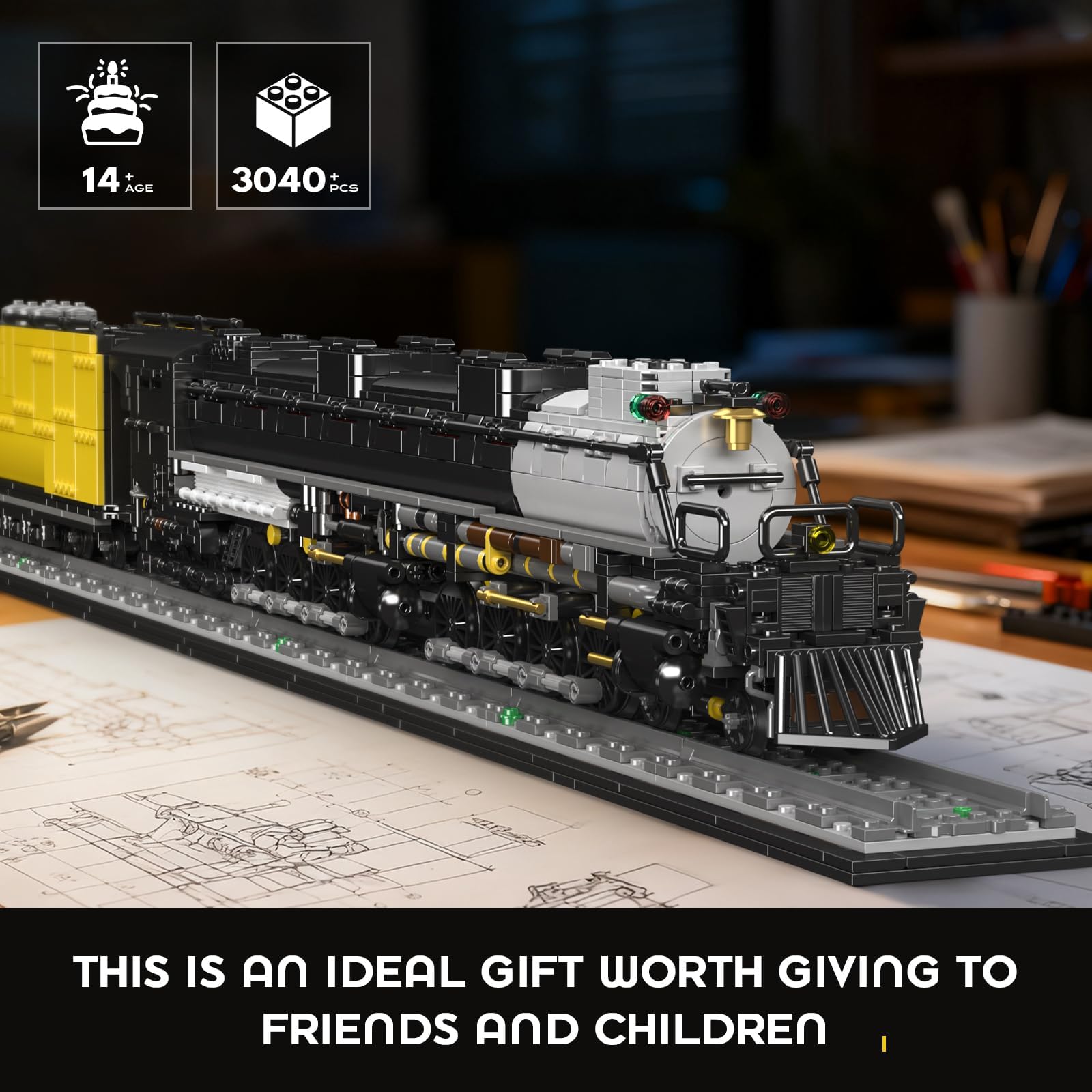 Mould King 12049 - Set di costruzione di locomotive a vapore, 3040+ pezzi, kit di modellini di treni su larga scala con binari e tender per carbone, progetto di assemblaggio meccanico per adulti e