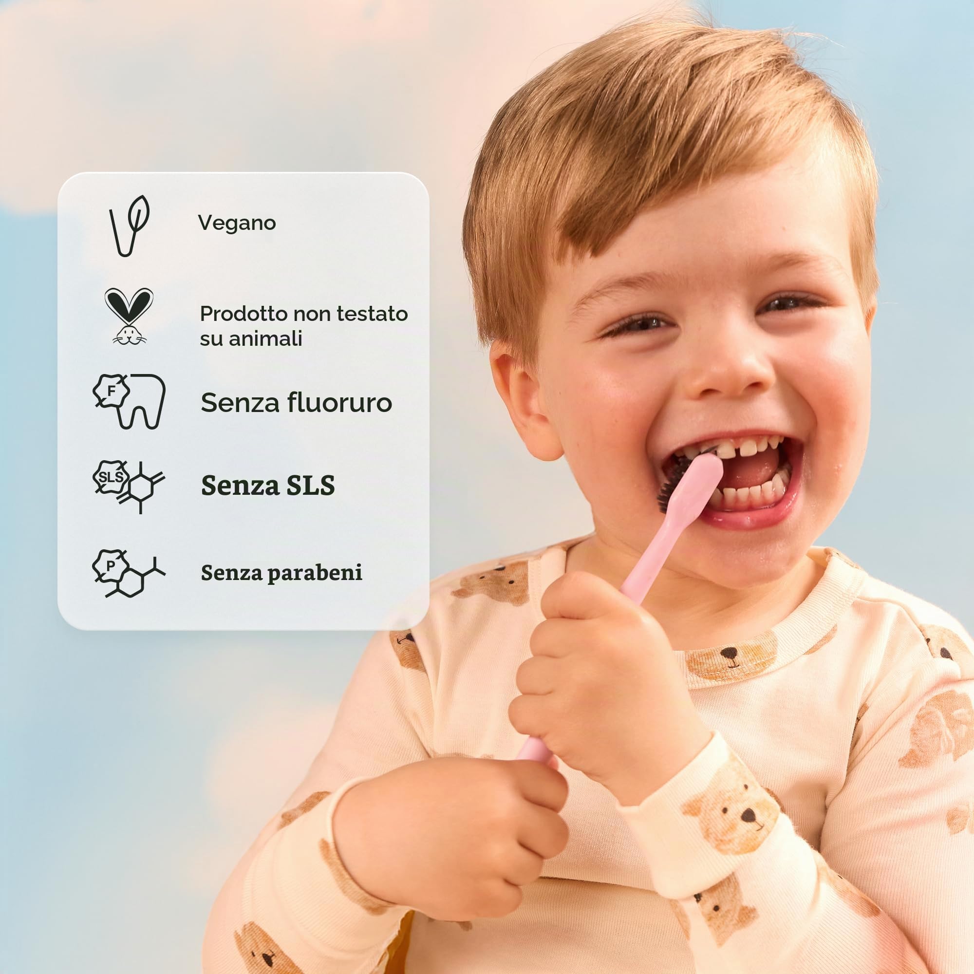 Boka Dentifricio nano idrossiapatite senza fluoro, aiuta a rimineralizzare, adatto per denti sensibili, sbiancamento - per adulti, bambini igiene orale - menta Ela, crema all'arancia, sapore di menta