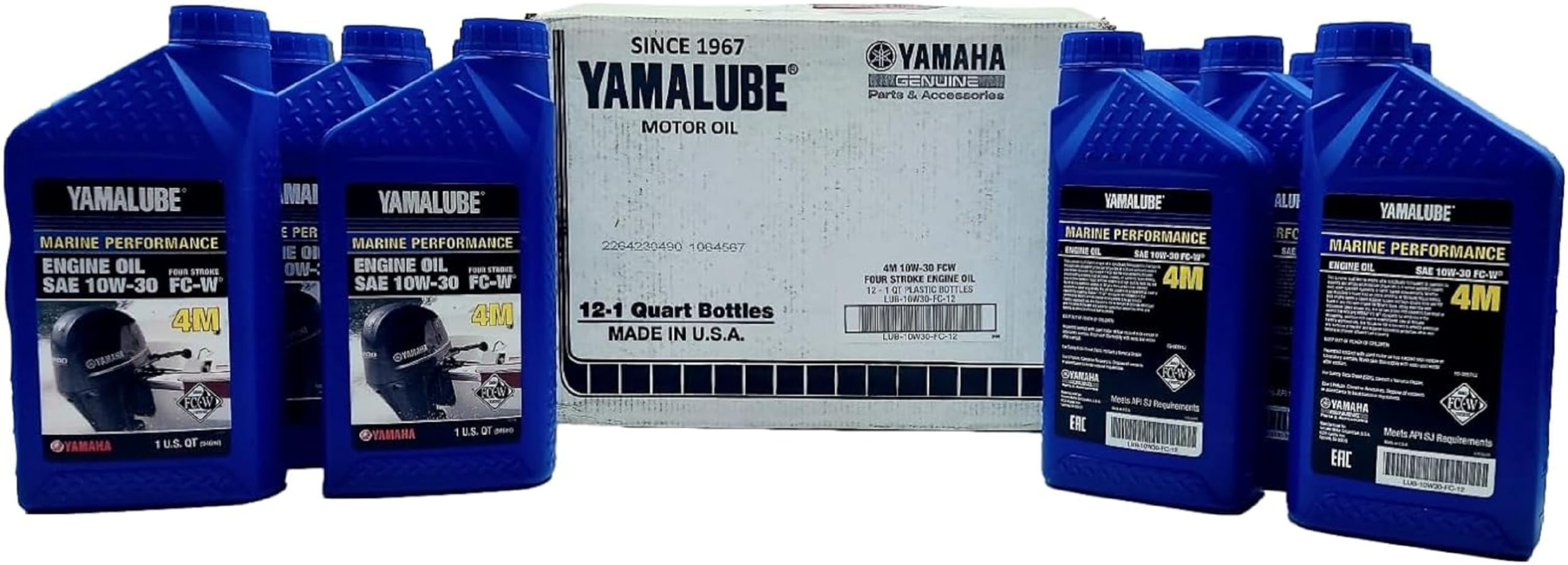 Yamaha New OEM FC-W 10W-30 4-Stroke Engine Oil 1qt QTY 12 LUB-10W30-FC-12