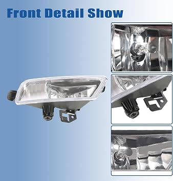 WFLNHB 2 Pack Clear Fog Light Kit Replacement for Honda CR-V 2015 2016 Left+Right Side Bumper Lamps with Switch Bulbs Bezels HO2593140C HO2592140C