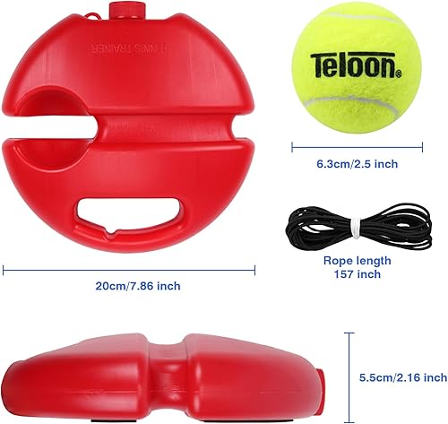 Miniatura 8 de Entrenador de tenis solo Teloon, pelota de rebote con cuerda para herramienta de entrenamiento de tenis para práctica personal para adultos o niños