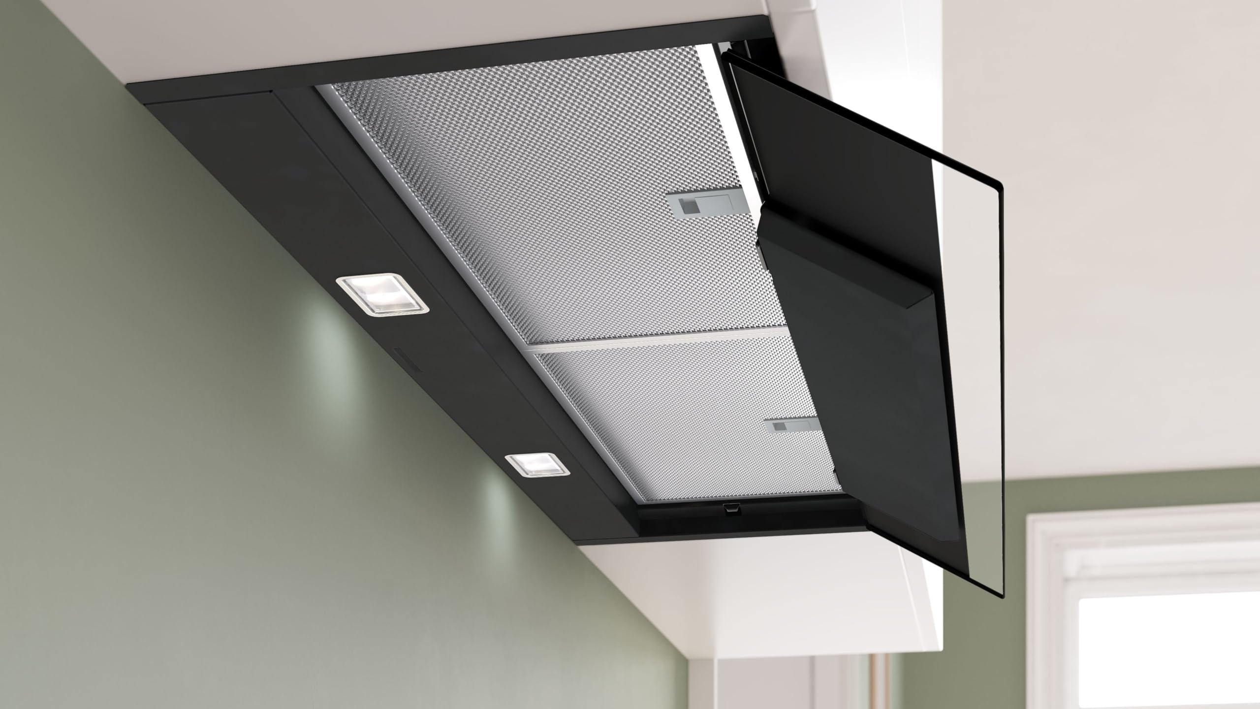 Bosch Serie 6 Integrierte Dunstabzugshaube 90 cm DBB97DP60 Abluft Umluft leiser Motor Mattschwarz