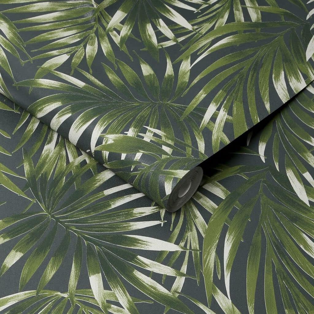 Kabuki Elegant Leaves Green Wallpaper