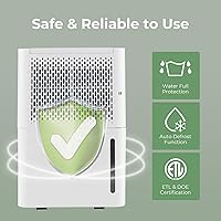 Vista 7 de COSTWAY Deshumidificador de 2000 pies cuadrados para sótano, deshumidificador silencioso de 32 pintas y de bajo consumo con modo