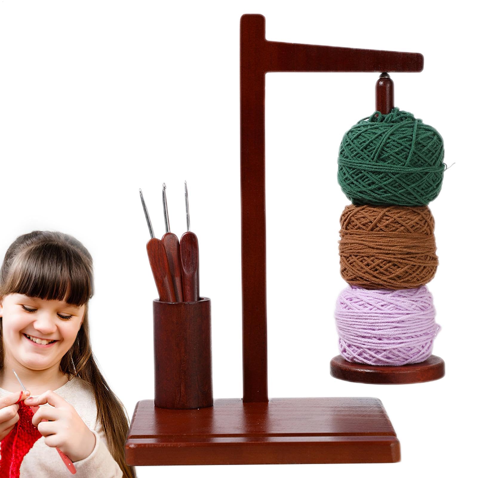 Grand support de fil en bois magnétique pour sublimer vos moments de tricot