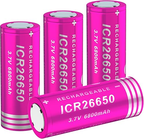 26650 Batería recargable 3.7volt li-ion recargable 6800mah 26550 baterías para linternas LED, 3.7battery 4pack