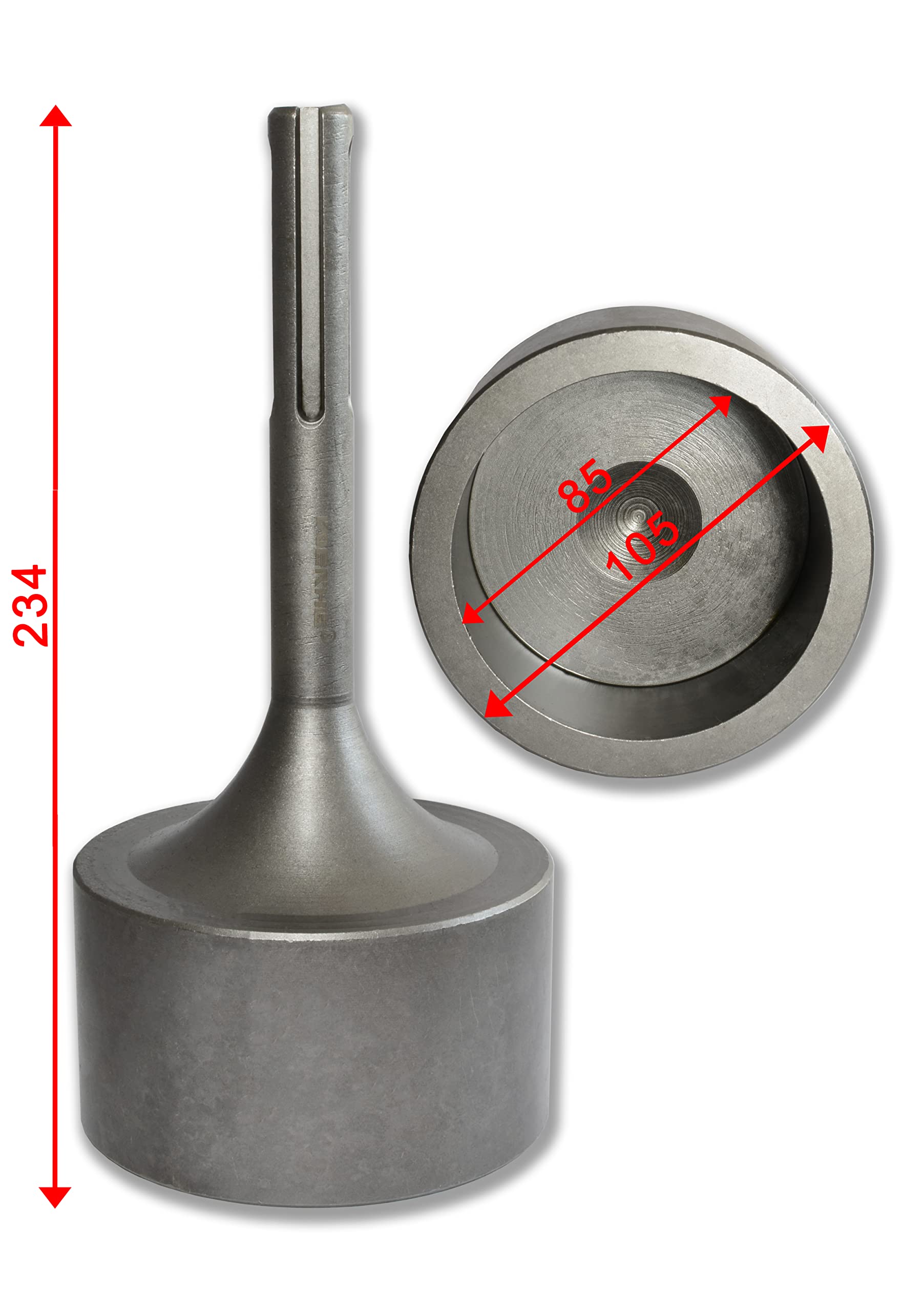WERHE® Enfonce-poteau SDS Max 85 mm – Pour enfoncer rapidement des Star Pickets avec un marteau de démolition – Robuste en acier au chrome-vanadium