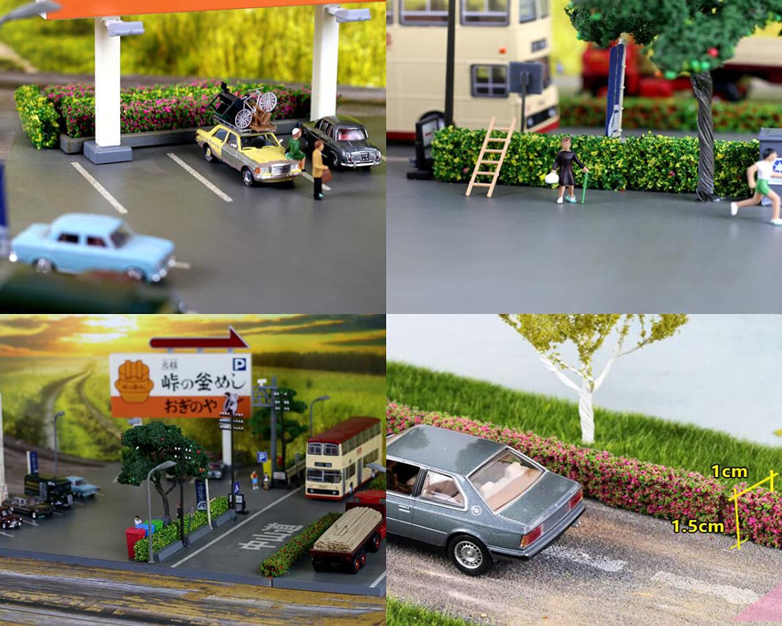 8 Bandes D’arbustes Miniatures Tiardey – 4 Couleurs (vert, Jaune, Rouge, Rose), Pour Maquettes Ferroviaires, Dioramas Et Jardins Miniatures