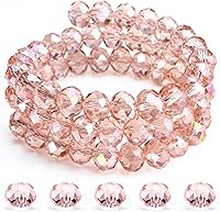 Vista 21 de Dowarm 300 cuentas Briolette de cristal de 0.236 pulgadas, con forma de diamante, multifacéticas, negras, para fabricación de joyas y manualidades