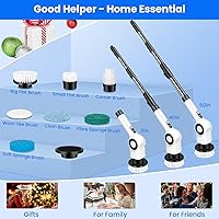 Vista 9 de Electric Spin Scrubber, Cordless Shower Scrubber with 7 Scrub Brushes, 3 Speeds, Adjustable Extension Handle, IPX7 Waterproof Power Scrubber for