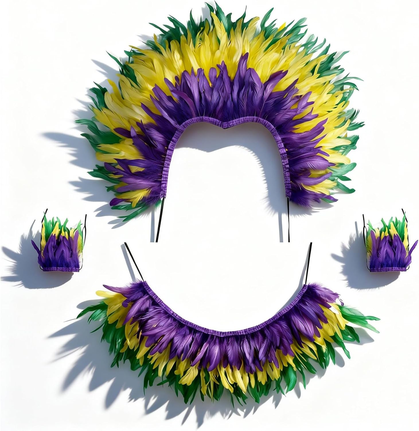Mardi Gras Feather Costume Set