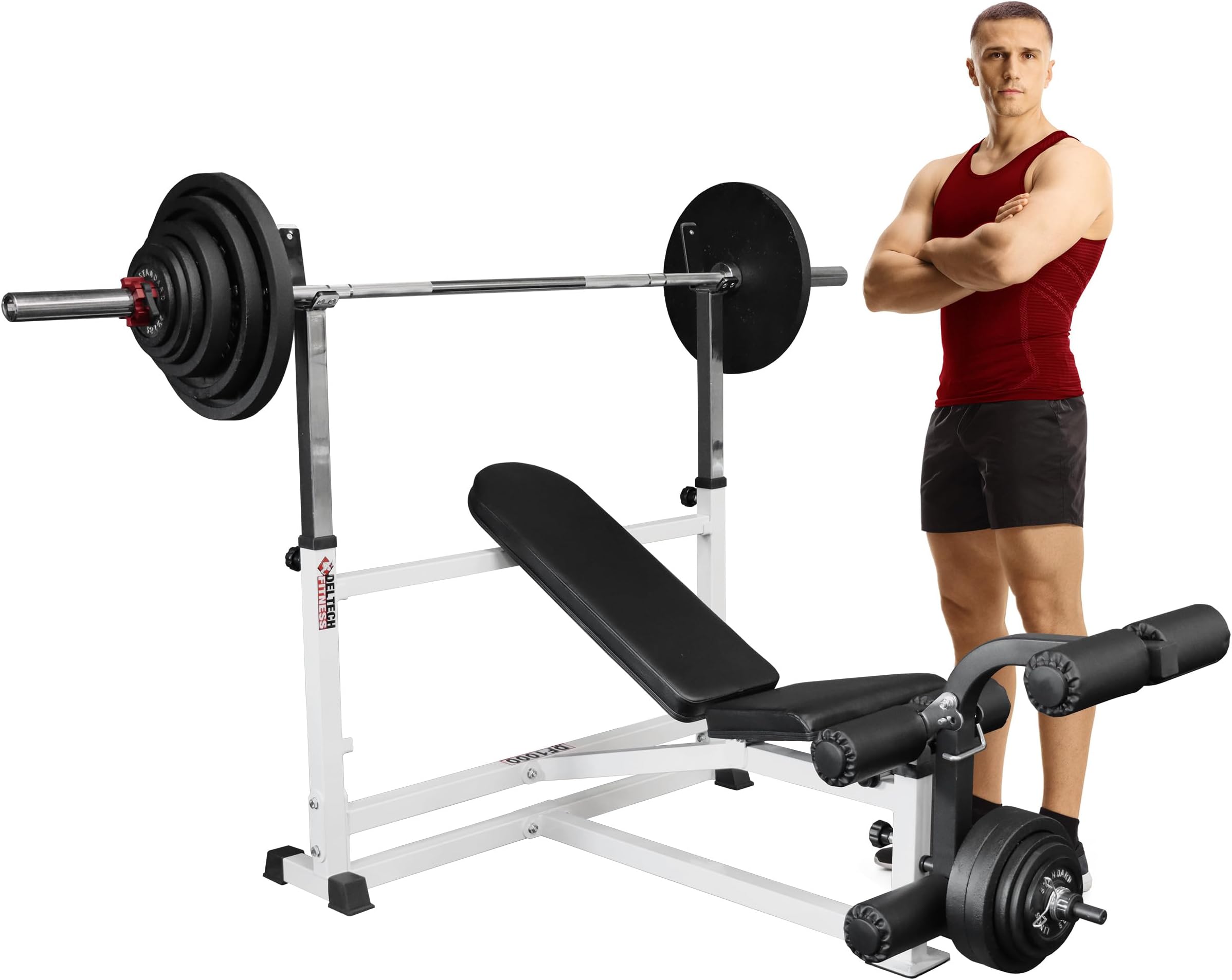DF1000- Heavy Duty Olympic Weight Bench by Deltech Fitness- 750 lb Capacity- ...