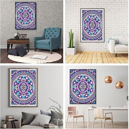 Miniatura 6 de JFYHAB Kits de pintura de diamantes de mandala para adultos, kits de arte de diamantes de imitación 5D para adultos, niños y principiantes, kit de