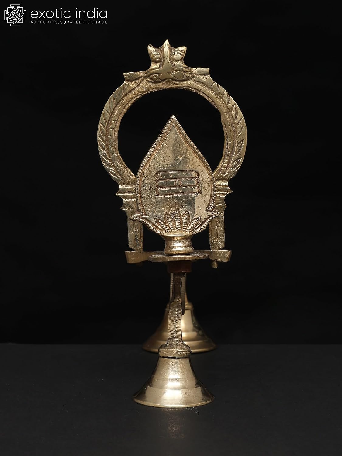 Exotic India Brass Shodash Upachara Oil Lamp for Puja Temple, Prayer Room | Elegant Spiritual Vel Style Oil Lamp Home Décor & Festive Rituals