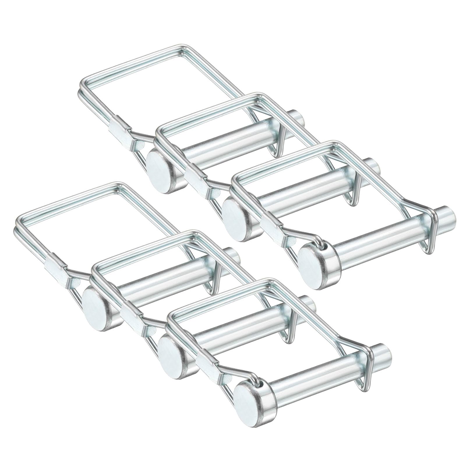 PATIKIL 6 Pcs Trailer Coupler Pins, 5/16" x 1.8" (8mm x 45mm) Safety Wire Lock Hitch Pin Arch Shaft Spring Locking Clip Square with Loop for Farm Trailers Lawn Garden Wagons