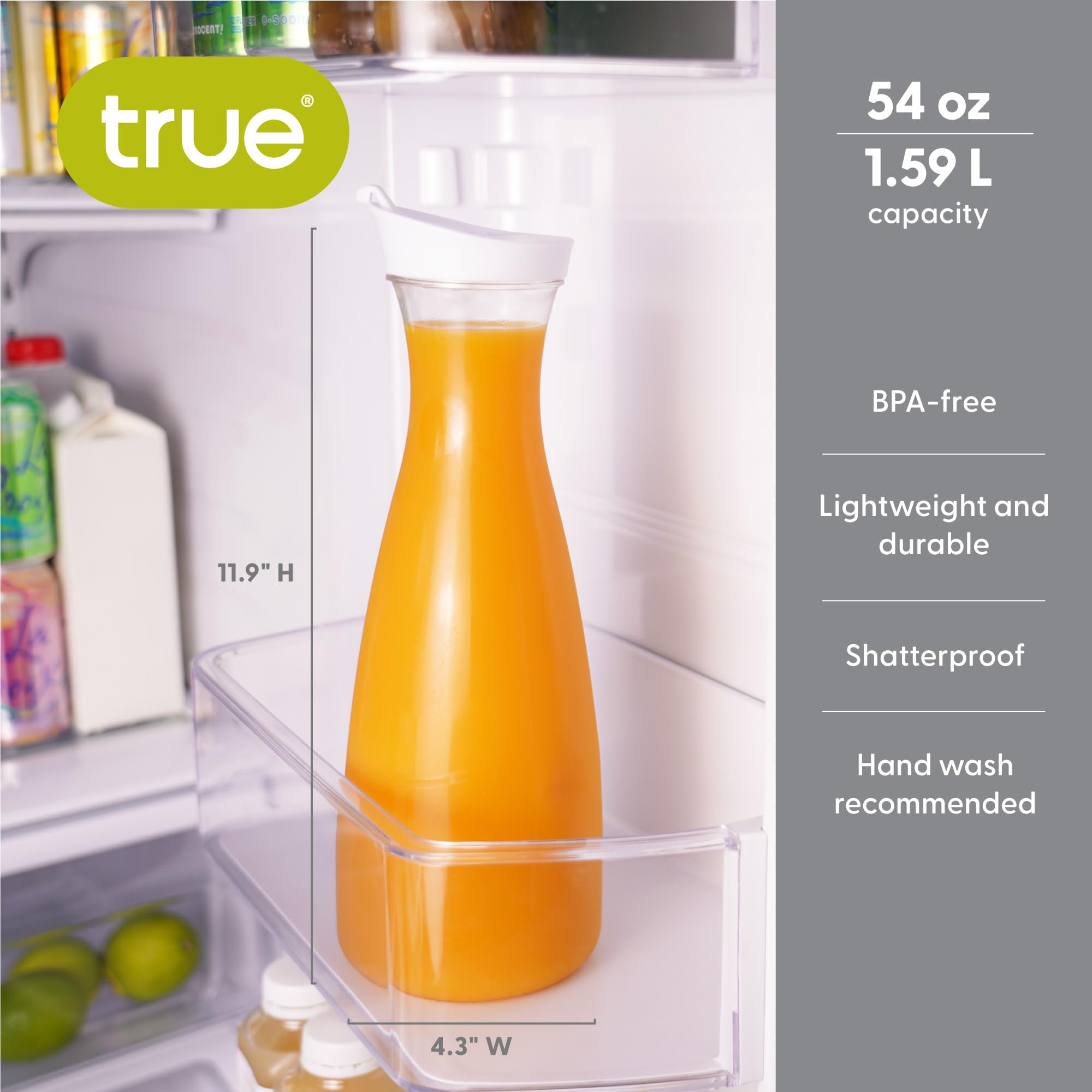 TRUE 54oz Water Carafe with Lid - Party Drink Dispenser -3