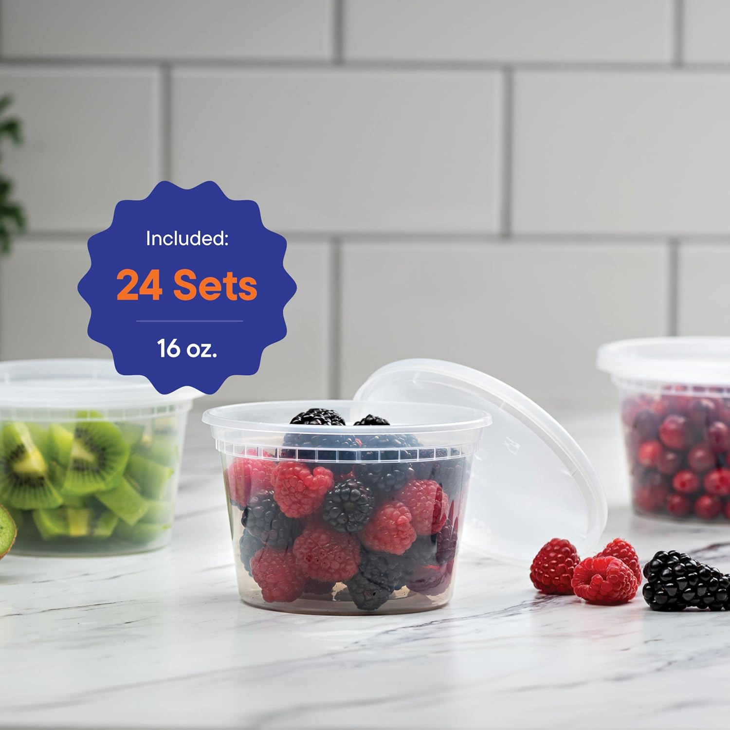 Stack Man [60-Sets] Plastic Deli Food Storage Containers with Airtight Lids Combo Set | 32 oz | 16 oz | 8 oz. | Disposable Plastic Takeout Containers for Soup - Freezer, Microwave and Dishwasher Safe - Image 5