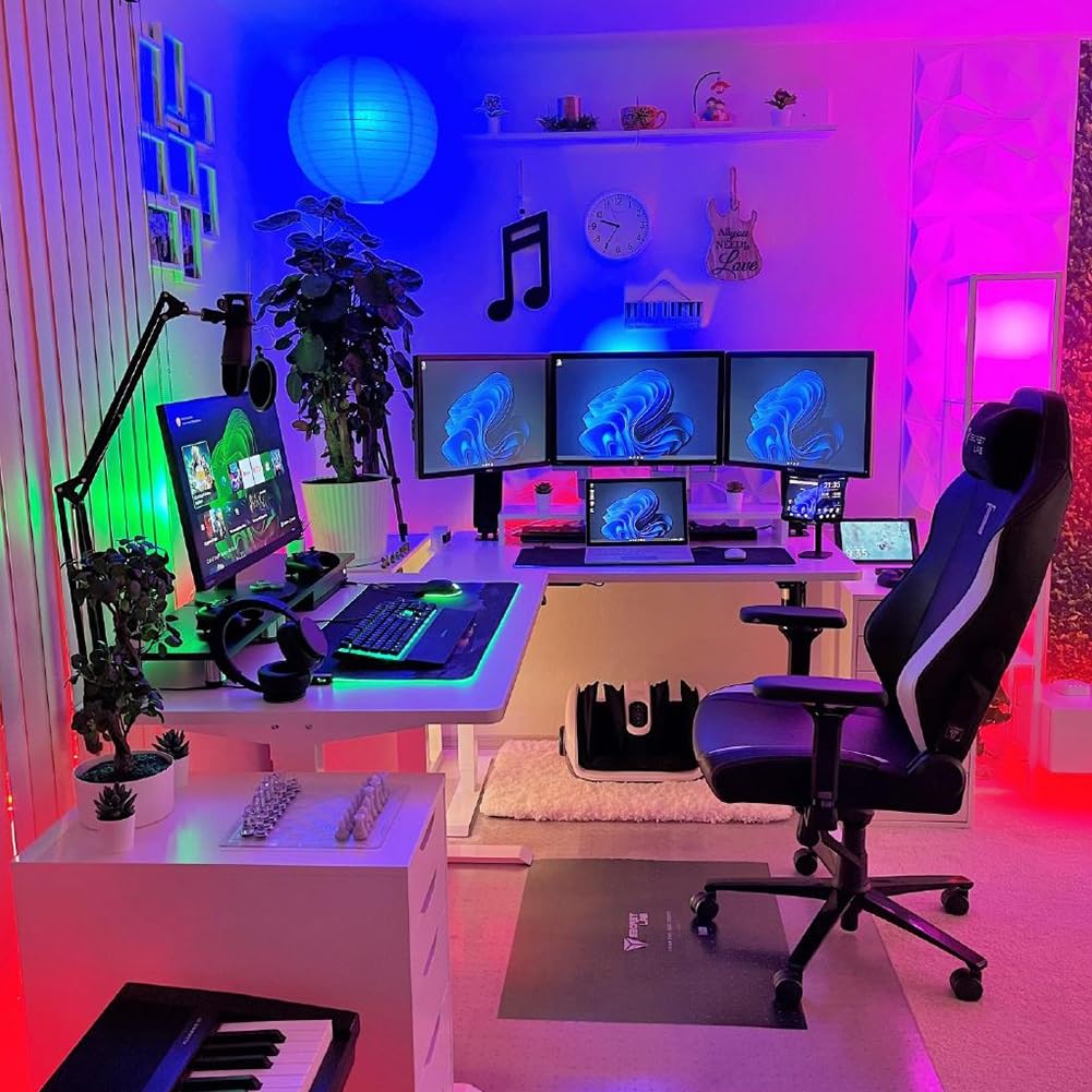 DONGXIAO Tiras De Luces Decorativas, Luces LED For Pantalla De Computadora, Luces Ambientales, Luces De Fondo Sincrónicas Con La Pantalla, Luz LED For TV Con Sincronización De Música(2.5M 60LEDs Kit)