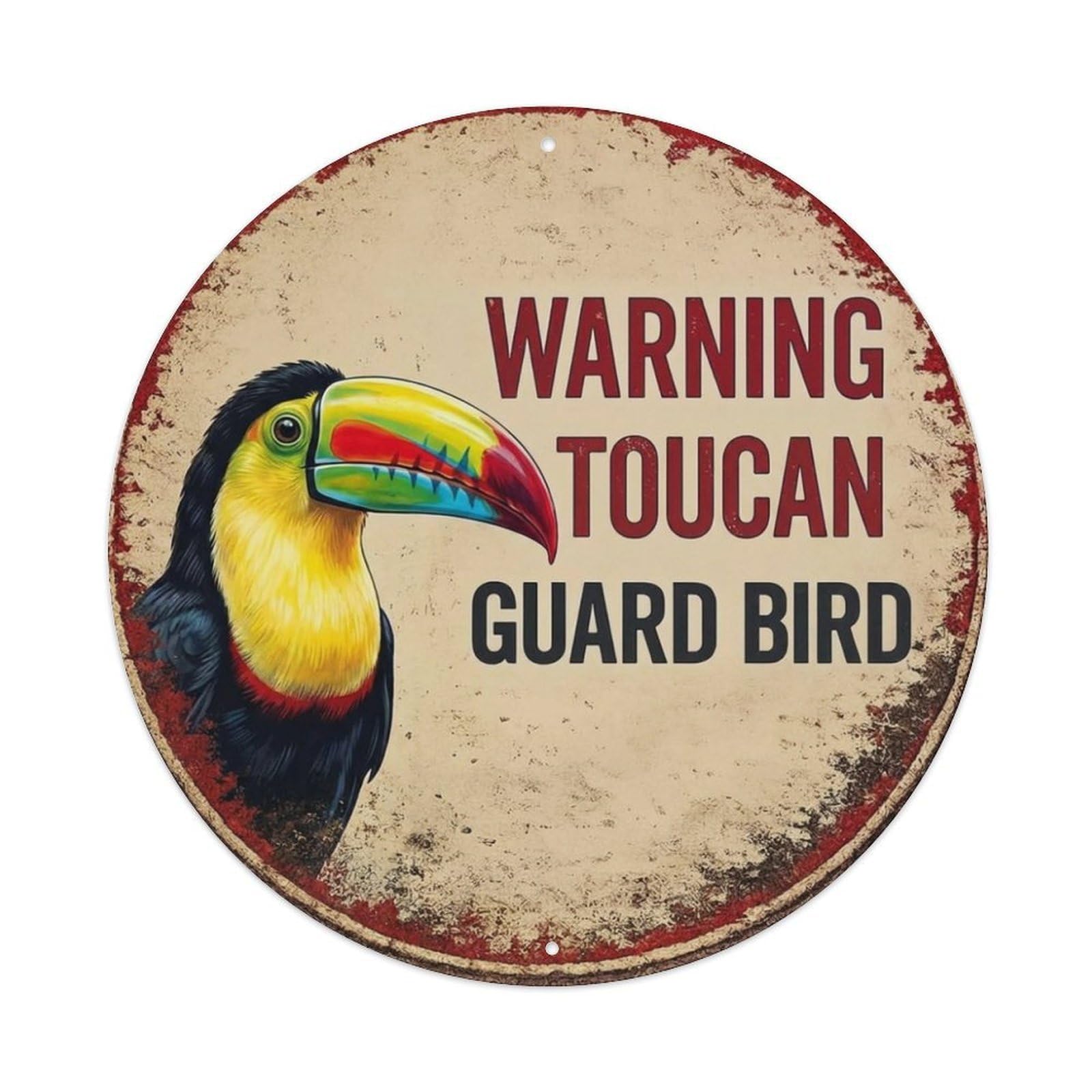 Tgrcjimh Style Metal Tin Sign Vintage Warning Toucan