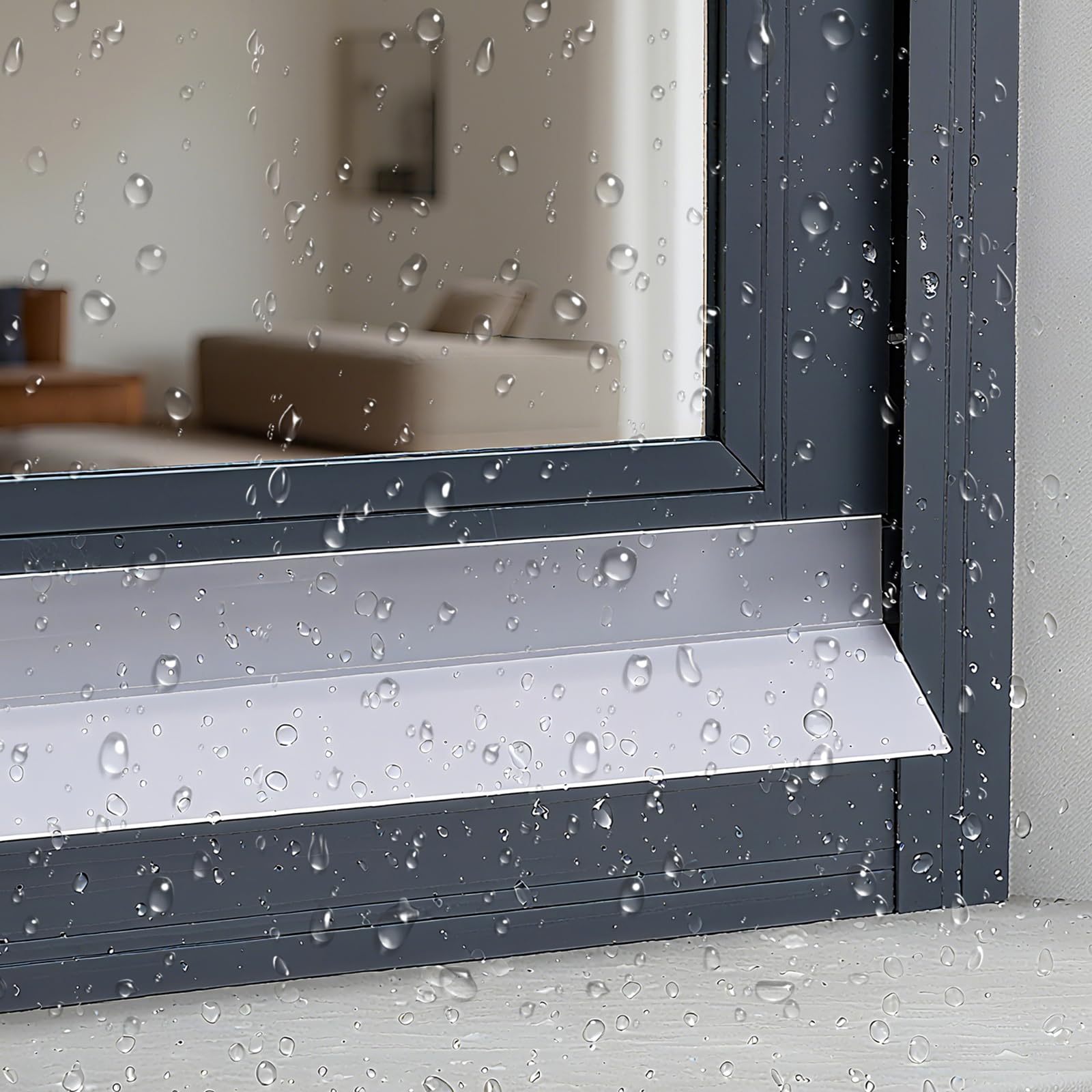 Vllentin Self-Adhesive Rain Drip Guard,Rain Deflectors For Exterior Doors,Reinforced Rubber Weather Bar,Fits Snugly,Suitable For Blocking Rainwater,Water Accumulation