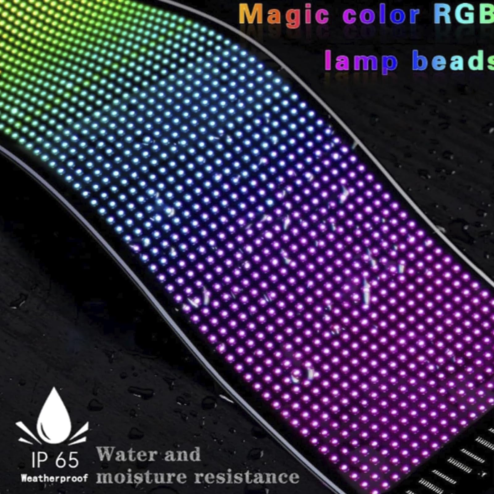 Occhi LED per camion e auto, Devil Eyes, grande display flessibile programmabile, fai da te, LED dinamico Smart Colorato, Soft Screen (92 x 374 mm)