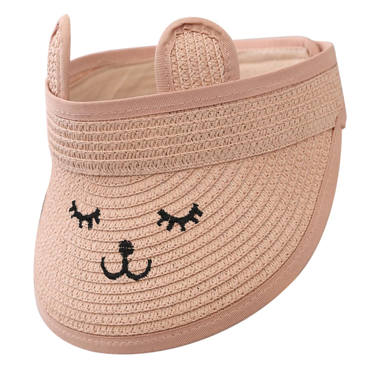 BESPORTBLE Sombrero De Copa Vacío Sombrero De Sol Sombrero De Sol para Pequeños Visera Sombreros De Playa Sombrero De Quitasol Plegable Papiro Rosa