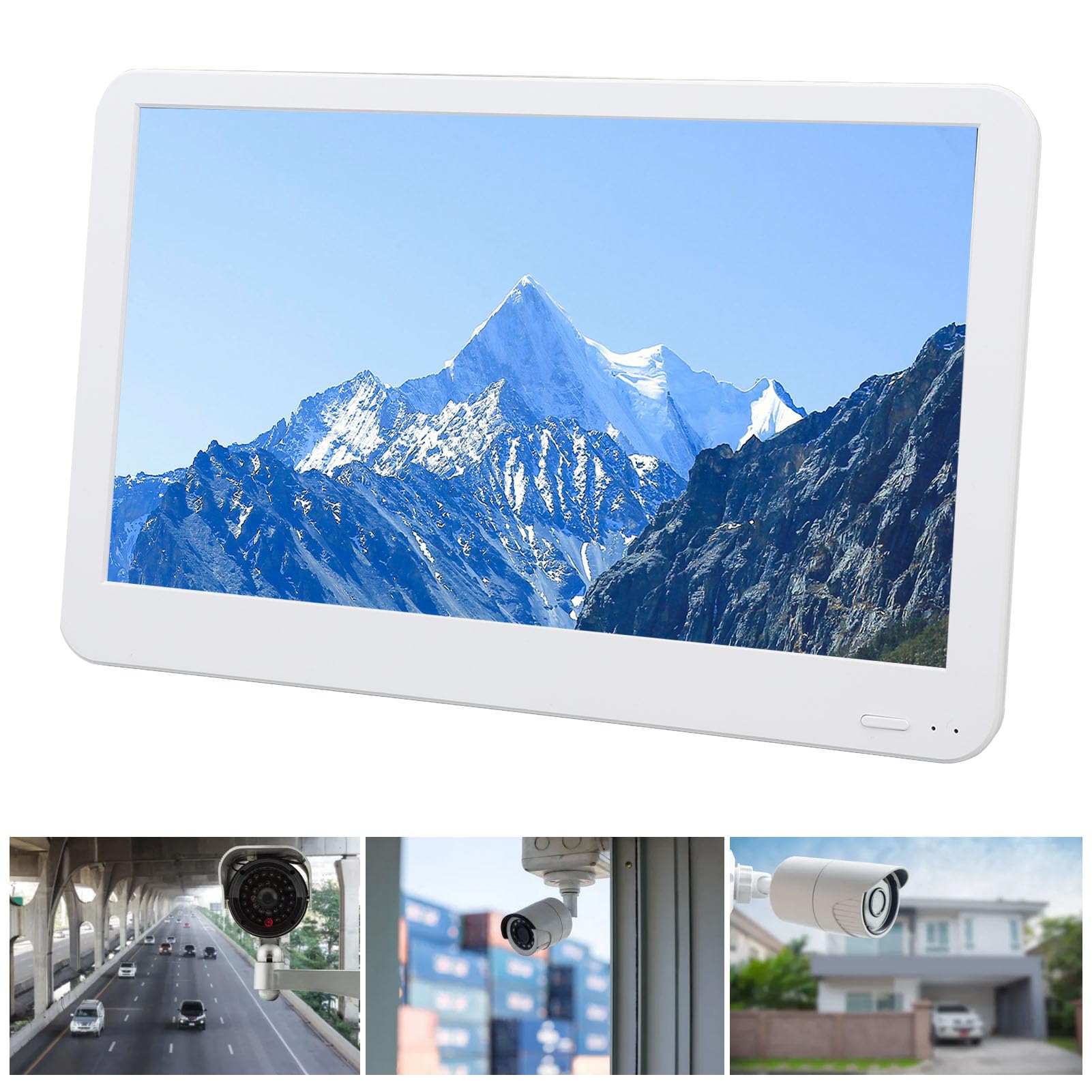 NVR Monitor Video Recorder, 11.5 Inch 8 Channels POE Network Video Recorder for Home Security Camera with Dual Antennas (US Plug)