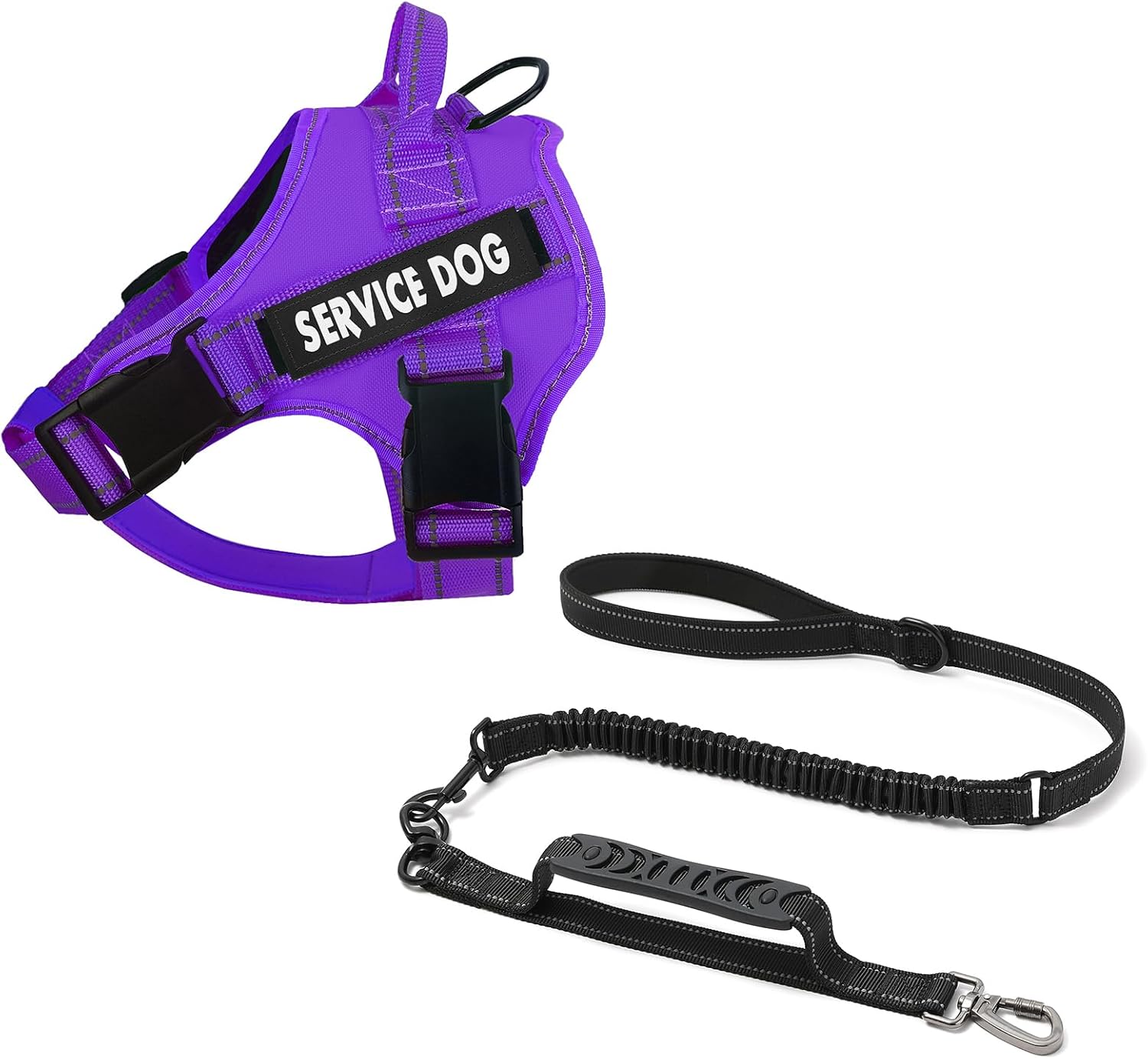 voopet XS Service Dog Harness and Tactical Dog Harness Heavy Duty for Pulling Dogs