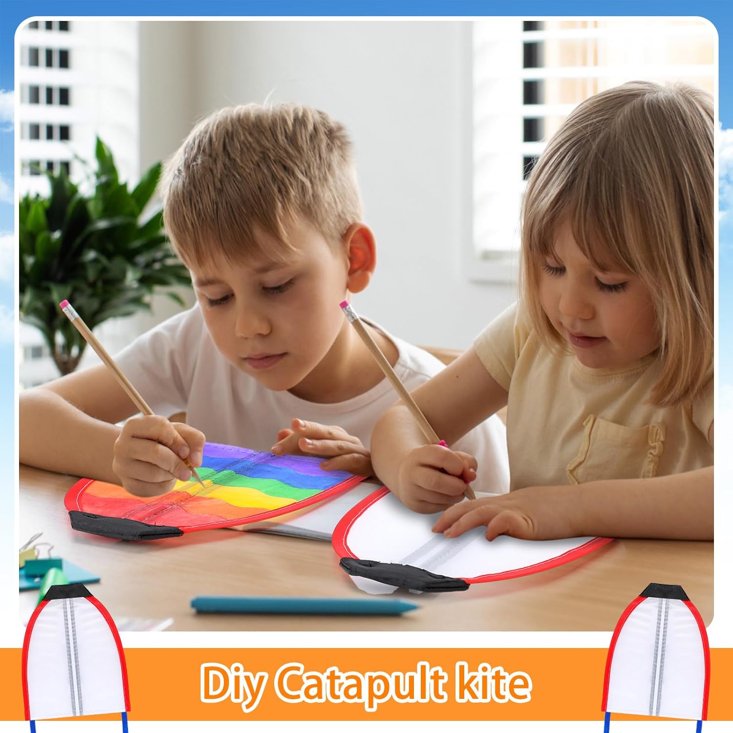 Mini Kite for Kids Adult, Finger Launcher Kites for Kids Age 3-5 4-8 8-12, Color Your Own Kites with Watercolor Pens, Easy to Fly on Yard Beach Outdoor Toy, Birthday Party Favor