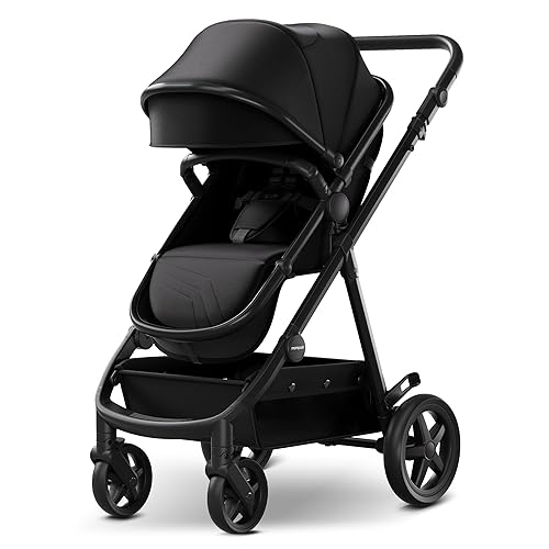 Mompush Meteor 2 - Cochecito de bebé 2 en 1 con modo moisés, compatible con asiento de automóvil infantil, adaptador incluido, combo de cochecito de
