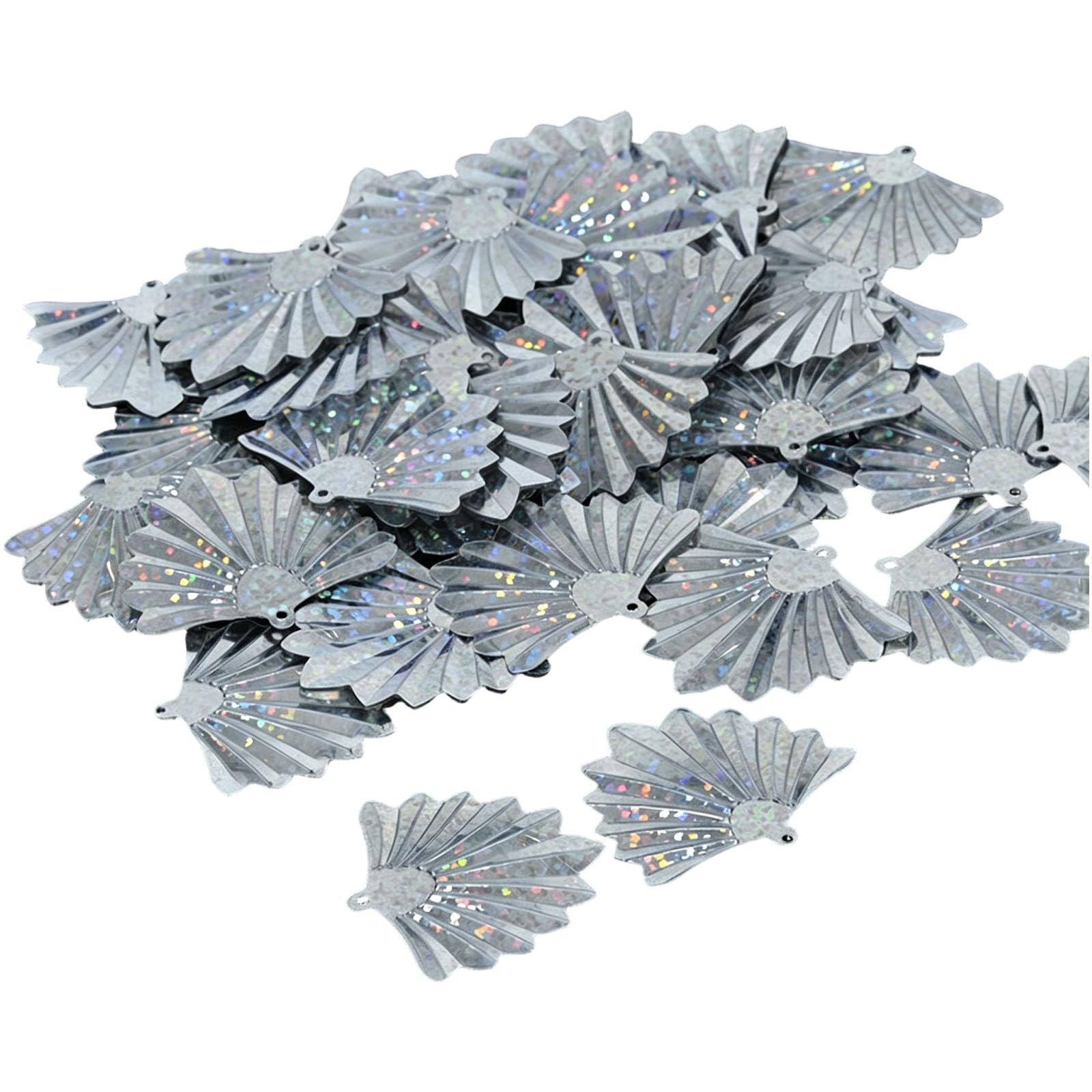 Greabuy 500G Sparkling Fan Sequins Assorted Colors Reflective Fan Shape Sequins with Hole for Sewing and Garments Embellishment PVC Scintillate Fixes