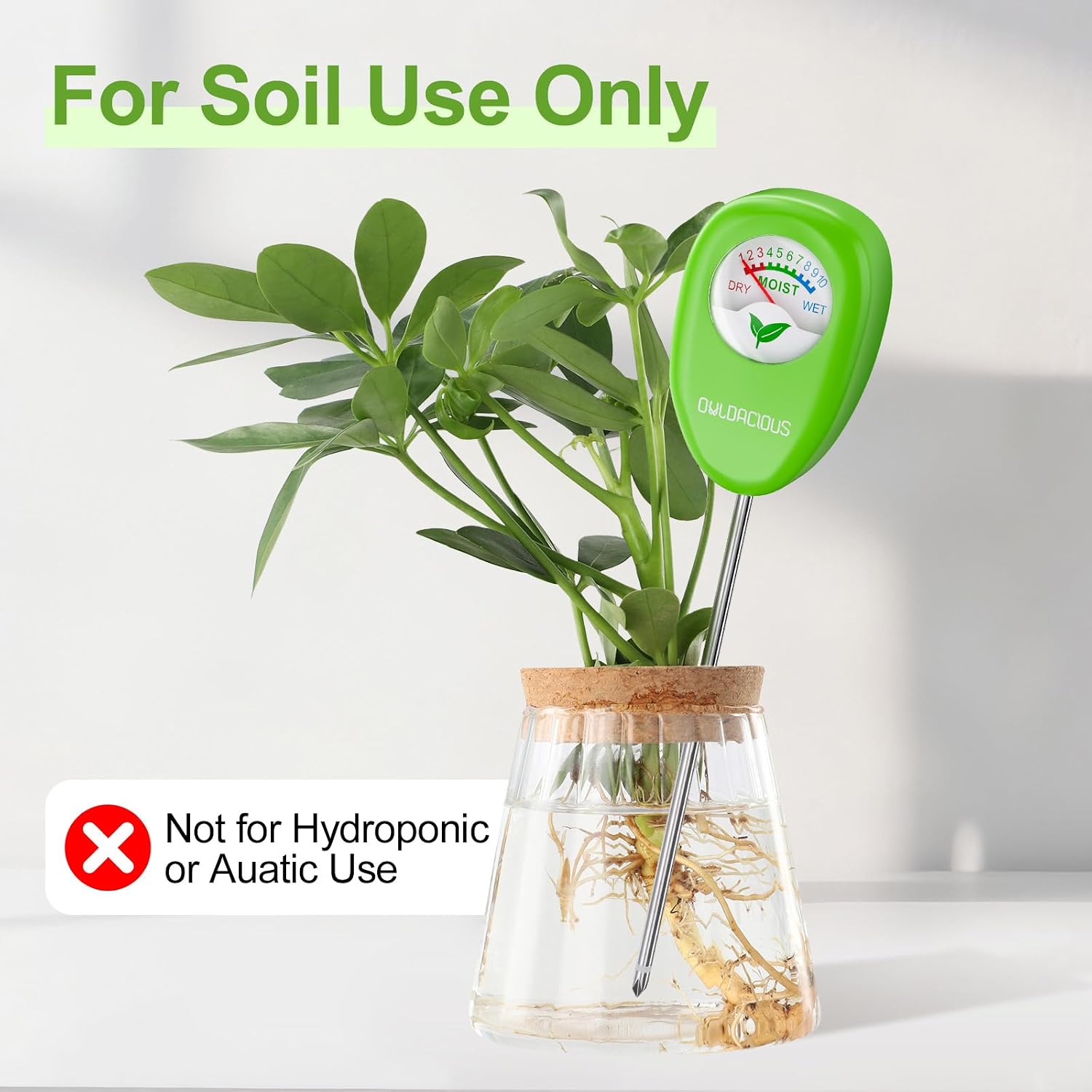 Indoor Plant Care Kit - Soil Moisture Meter, 200+ Houseplant Watering Guidebook & pH Test Strips (25 Counts) - Plant Mom Gifts, Starter Tool Set for Monstera, Succulent & Fiddle Leaf Fig