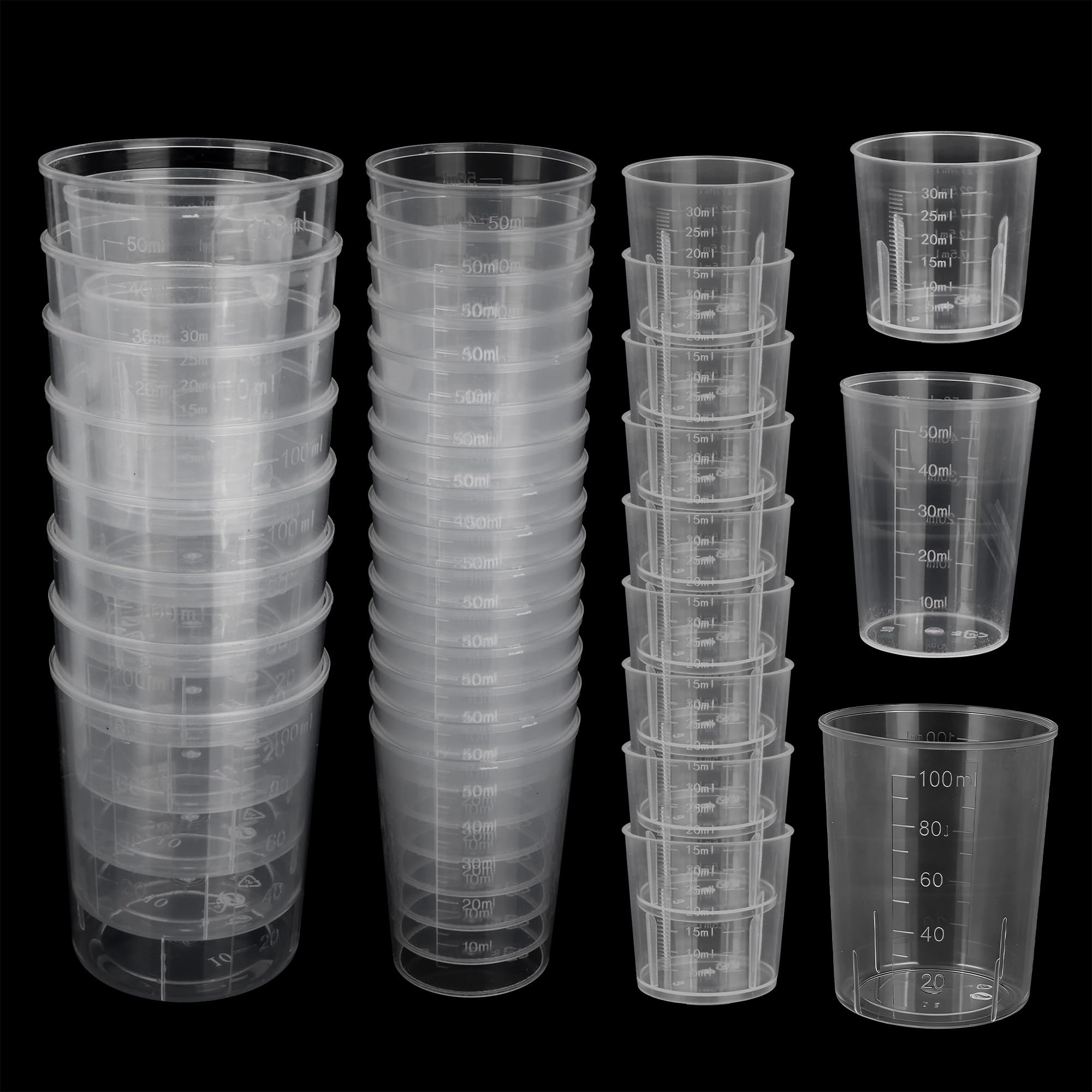 Tasses graduées transparentes pour doser sans erreur la peinture et la cuisine