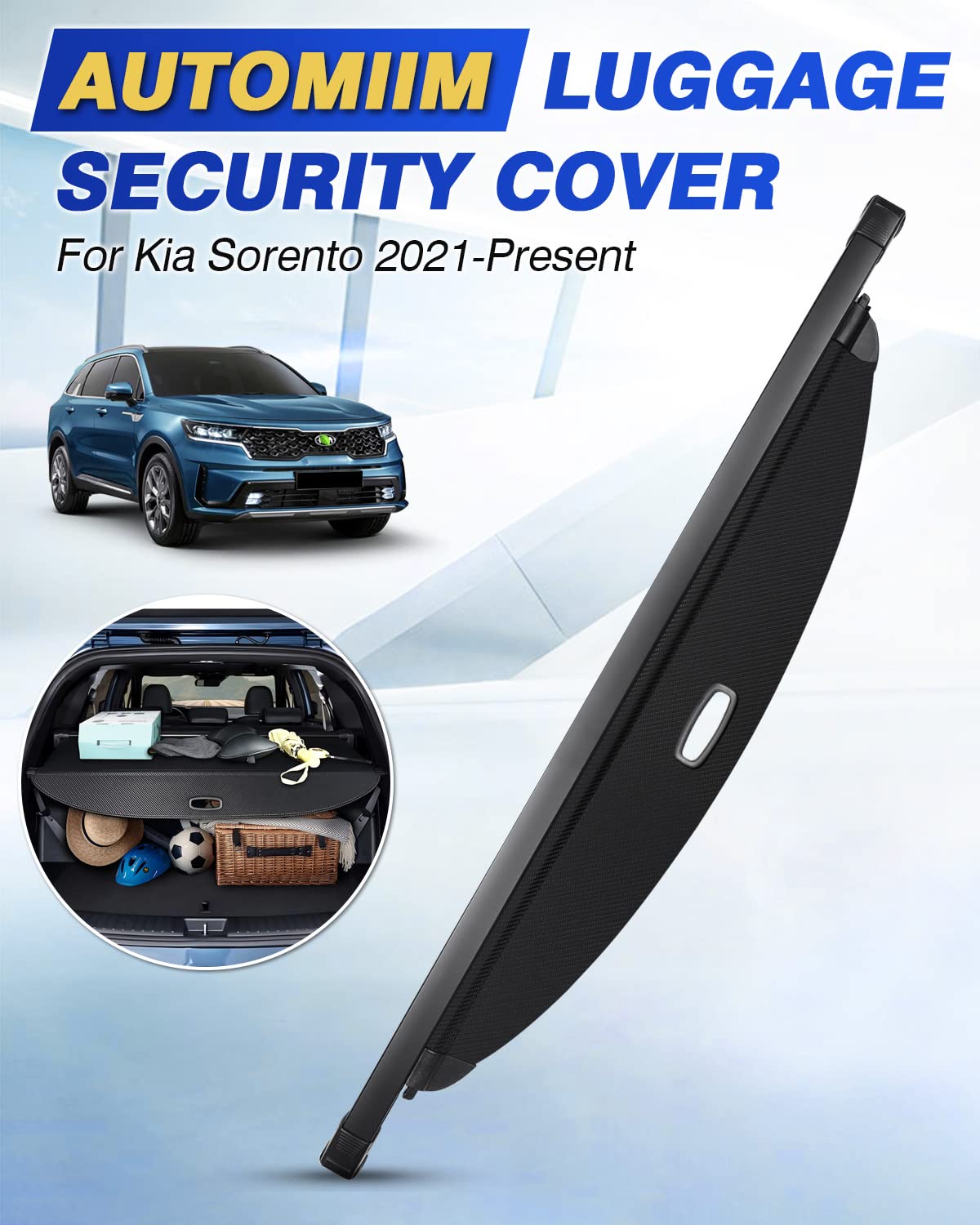 WFLNHB Trunk Cargo Luggage Security Shade Cover Shield Black - View #11